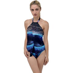 Digitalgalaxy Go With The Flow One Piece Swimsuit by Sparkle