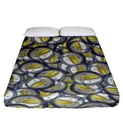 Gong Instrument Motif Pattern Fitted Sheet (king Size) by dflcprintsclothing