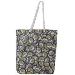 Gong Instrument Motif Pattern Full Print Rope Handle Tote (large) by dflcprintsclothing