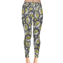 Gong Instrument Motif Pattern Inside Out Leggings by dflcprintsclothing