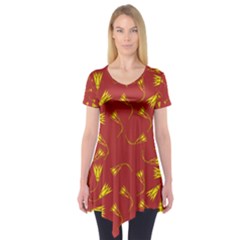 Background Pattern Texture Design Short Sleeve Tunic  by Ravend