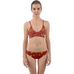 Background Pattern Texture Design Wrap Around Bikini Set by Ravend