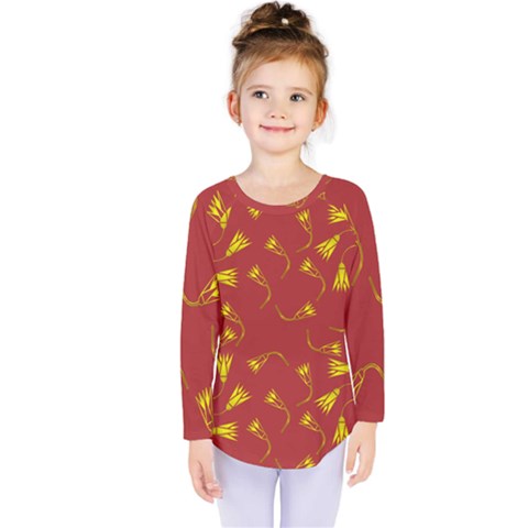 Background Pattern Texture Design Kids  Long Sleeve Tee by Ravend