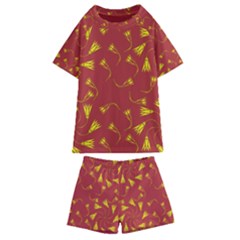 Background Pattern Texture Design Kids  Swim Tee And Shorts Set by Ravend