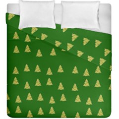 Green Christmas Trees Green Duvet Cover Double Side (king Size) by TetiBright