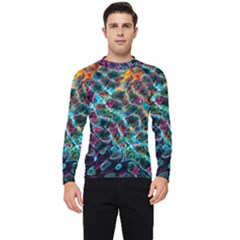 Fractal Abstract Waves Background Wallpaper Men s Long Sleeve Rash Guard by Pakemis