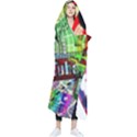 Social Media Interaction Woman Wearable Blanket View1