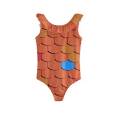 Roof Roofing Tiles  Kids  Frill Swimsuit by artworkshop