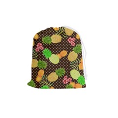 Troipcal Pineapple Fun Drawstring Pouch (medium) by PaperDesignNest