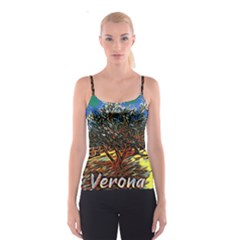 Colorful Verona Olive Tree Spaghetti Strap Top by ConteMonfrey