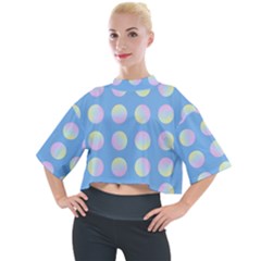 Abstract Stylish Design Pattern Blue Mock Neck Tee by brightlightarts