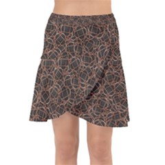 Random Abstract Geometry Motif Pattern Wrap Front Skirt by dflcprintsclothing