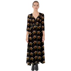 Dancing Clowns Black Button Up Boho Maxi Dress by TetiBright