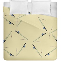 Fishing Rods Pattern Brown Duvet Cover Double Side (king Size) by TetiBright