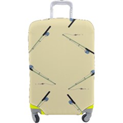 Fishing Rods Pattern Brown Luggage Cover (large) by TetiBright