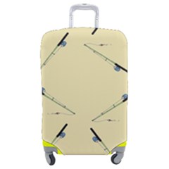 Fishing Rods Pattern Brown Luggage Cover (medium) by TetiBright