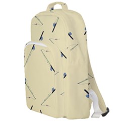 Fishing Rods Pattern Brown Double Compartment Backpack by TetiBright