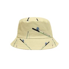 Fishing Rods Pattern Brown Inside Out Bucket Hat (kids) by TetiBright