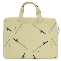 Fishing Rods Pattern Brown Macbook Pro 13  Double Pocket Laptop Bag by TetiBright