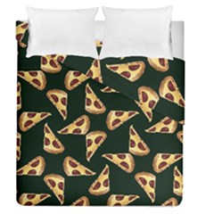 Pizza Slices Pattern Green Duvet Cover Double Side (queen Size) by TetiBright