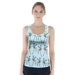 Jogging Lady On Blue Racer Back Sports Top by TetiBright