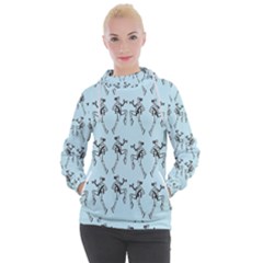 Jogging Lady On Blue Women s Hooded Pullover by TetiBright