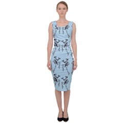 Jogging Lady On Blue Sleeveless Pencil Dress by TetiBright