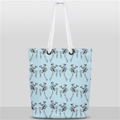 Jogging Lady On Blue Full Print Rope Handle Tote (small) by TetiBright