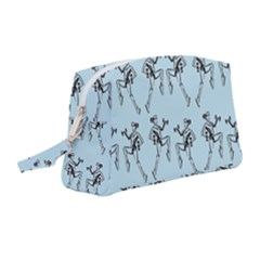 Jogging Lady On Blue Wristlet Pouch Bag (medium) by TetiBright