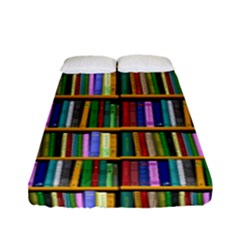 Books On A Shelf Fitted Sheet (full/ Double Size) by TetiBright