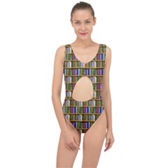 Books On A Shelf Center Cut Out Swimsuit by TetiBright