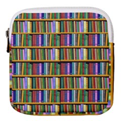 Books On A Shelf Mini Square Pouch by TetiBright