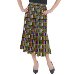 Books On A Shelf Midi Mermaid Skirt by TetiBright