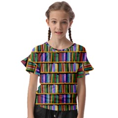 Books On A Shelf Kids  Cut Out Flutter Sleeves by TetiBright