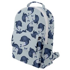 Blue Dolphins Pattern Flap Pocket Backpack (small) by TetiBright