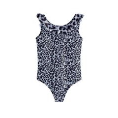 Black Cheetah Skin Kids  Frill Swimsuit by Sparkle