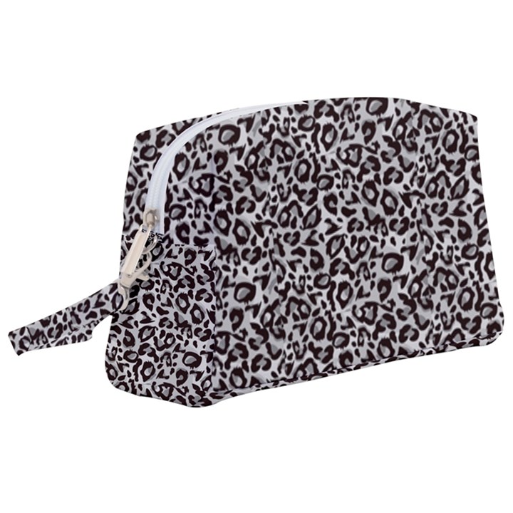 Black Cheetah Skin Wristlet Pouch Bag (Large)