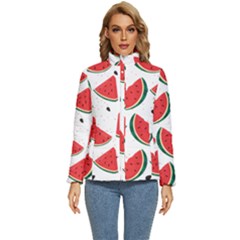 Watermelon Seamless Pattern Women s Puffer Bubble Jacket Coat by Jancukart