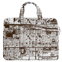 Antique Oriental Town Map  Macbook Pro 16  Double Pocket Laptop Bag  by ConteMonfrey