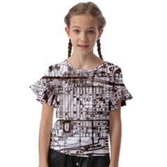 Antique Oriental Town Map  Kids  Cut Out Flutter Sleeves by ConteMonfrey