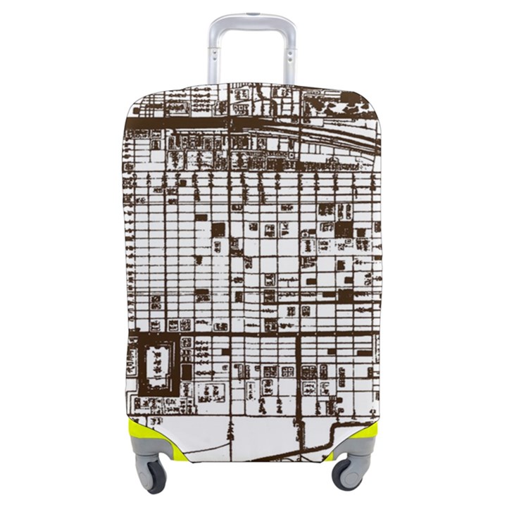 Antique Oriental Town Map  Luggage Cover (Medium)