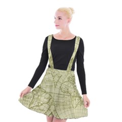 Vintage Mapa Mundi  Suspender Skater Skirt by ConteMonfrey