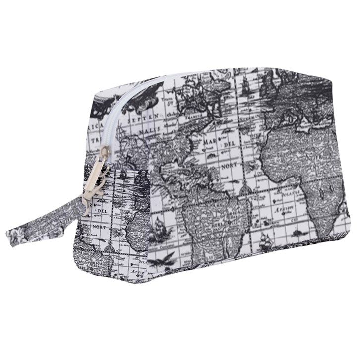 Antique Mapa Mundi Revisited Wristlet Pouch Bag (Large)