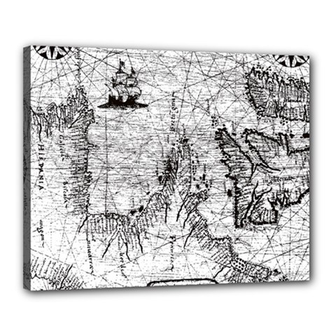 Antique Mercant Map  Canvas 20  X 16  (stretched) by ConteMonfrey