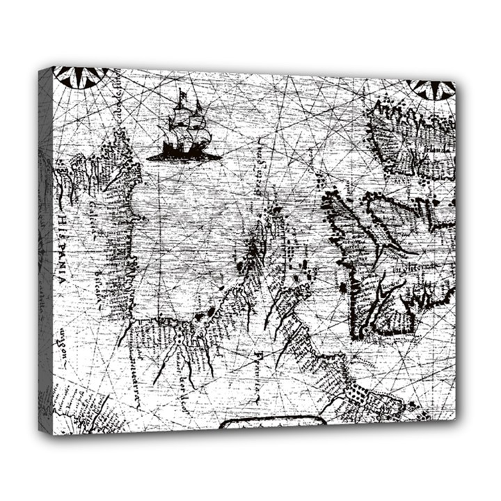 Antique Mercant Map  Deluxe Canvas 24  x 20  (Stretched)