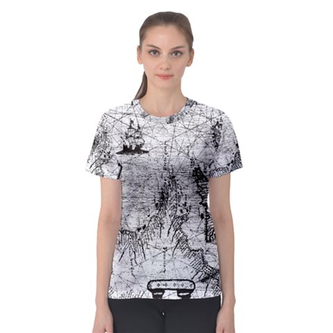 Antique Mercant Map  Women s Sport Mesh Tee by ConteMonfrey