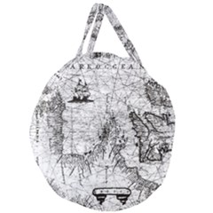 Antique Mercant Map  Giant Round Zipper Tote by ConteMonfrey