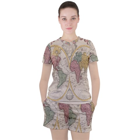 Mapa Mundi 1775 Women s Tee And Shorts Set by ConteMonfrey