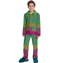 Rainbow Landscape With A Beautiful Silver Star So Decorative Kids  Long Sleeve Velvet Pajamas Set by pepitasart