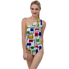 Colorful Rectangles                                                                     To One Side Swimsuit by LalyLauraFLM